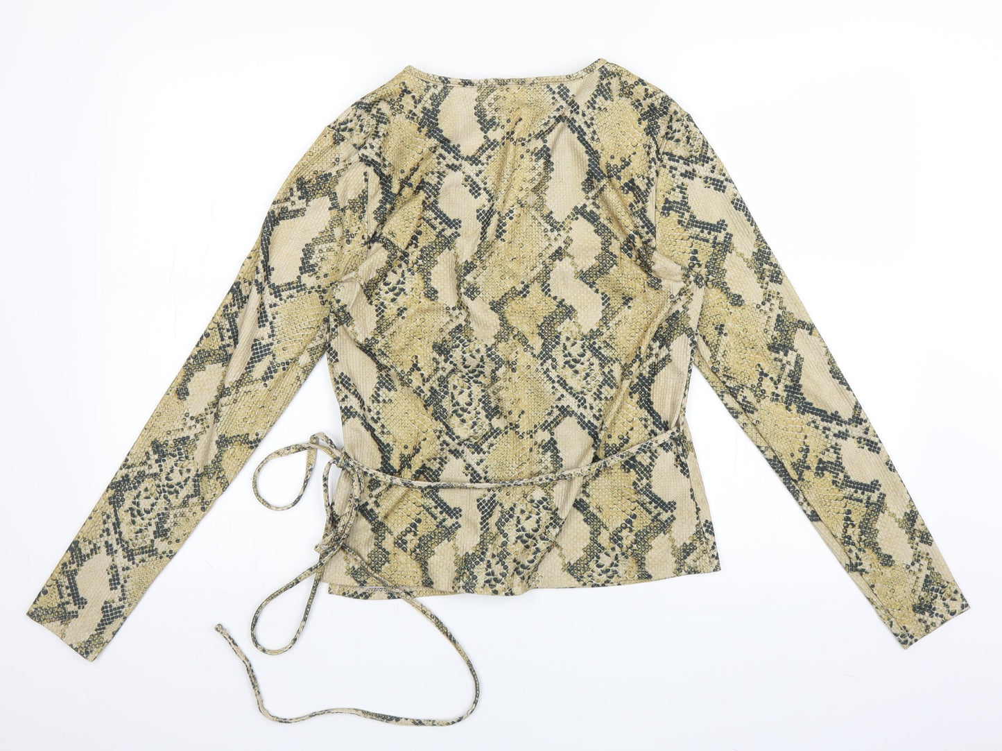 Womens UK Size M H&M Yellow Wrap Blouse