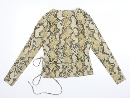 Womens UK Size M H&M Yellow Wrap Blouse