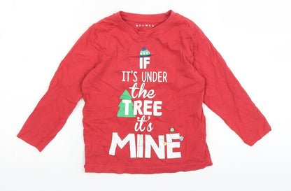Nutmeg Boys Red   Basic T-Shirt Size 3-4 Years