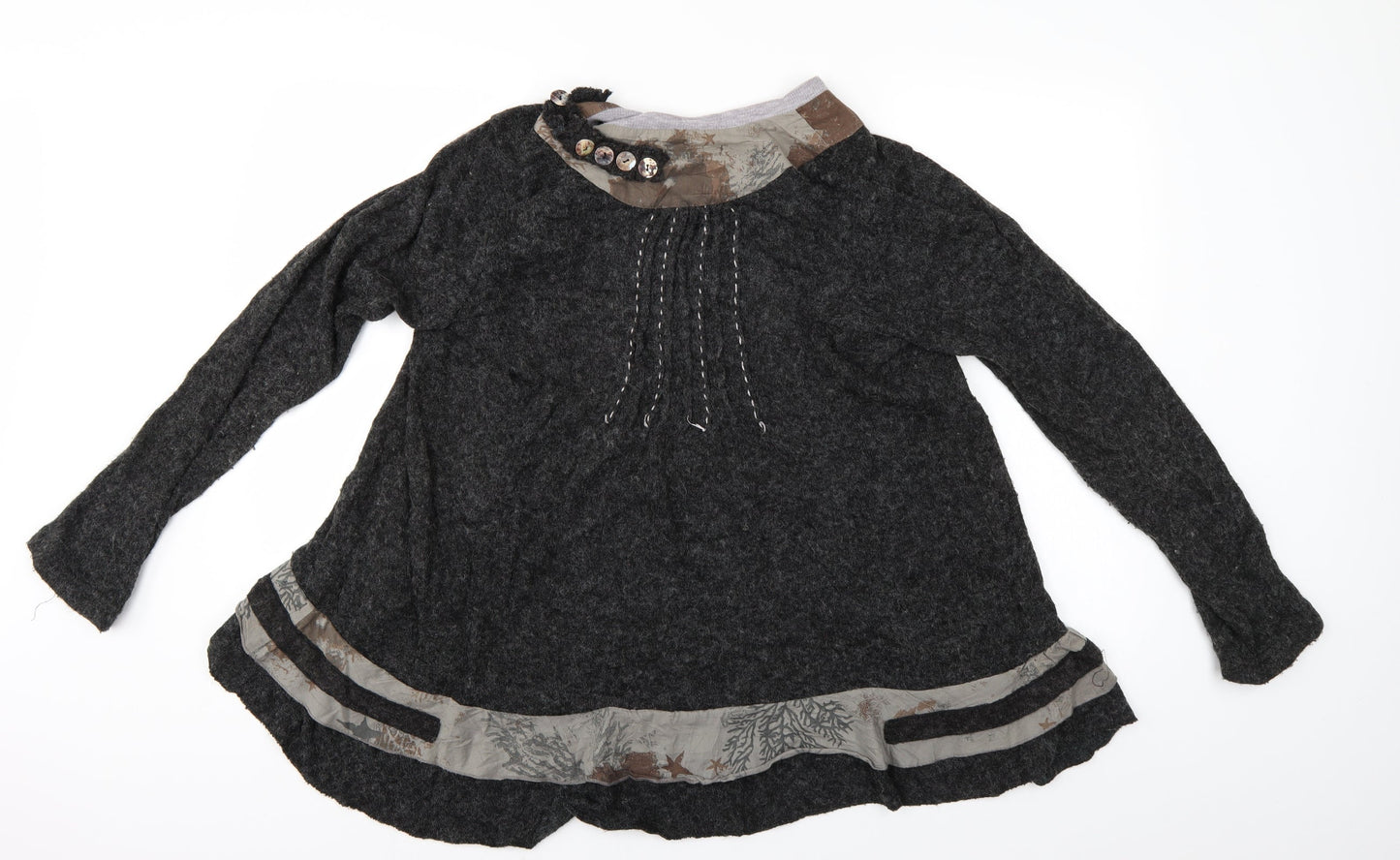 Womens UK Size XL Izabel Grey Tunic Blouse