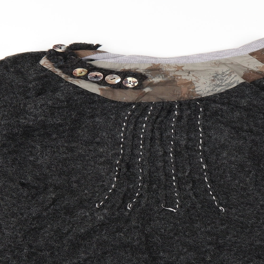 Womens UK Size XL Izabel Grey Tunic Blouse