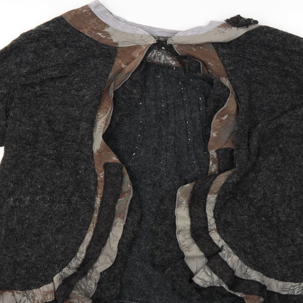 Womens UK Size XL Izabel Grey Tunic Blouse