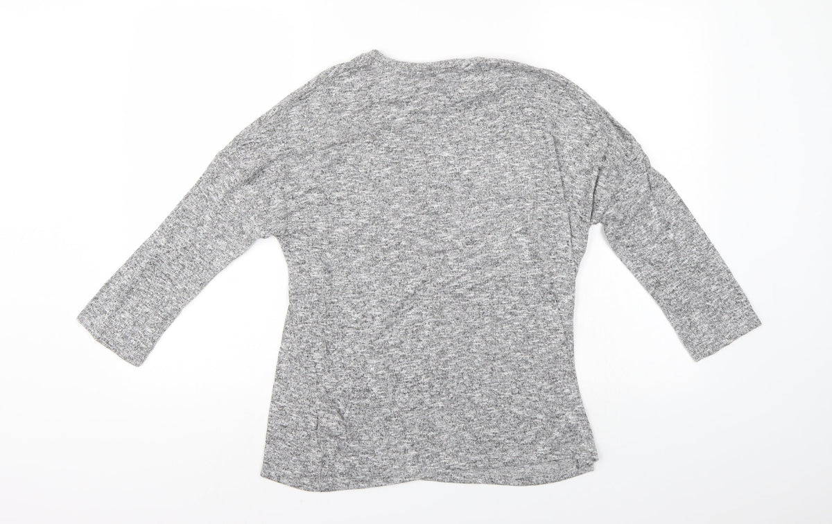 Tu Womens Grey Floral  Pullover Jumper Size 12