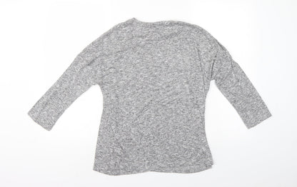 Tu Womens Grey Floral  Pullover Jumper Size 12