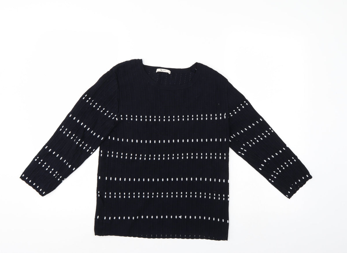 Tu Womens Blue Polka Dot  Pullover Jumper Size 12