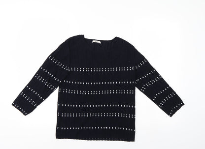 Tu Womens Blue Polka Dot  Pullover Jumper Size 12