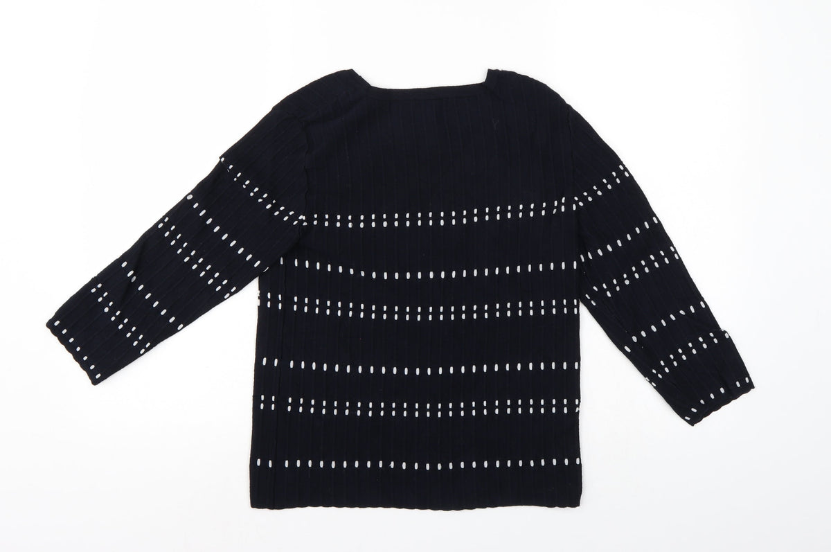 Tu Womens Blue Polka Dot  Pullover Jumper Size 12