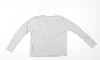 Bonmarché Womens Silver Floral Pullover Jumper Size S