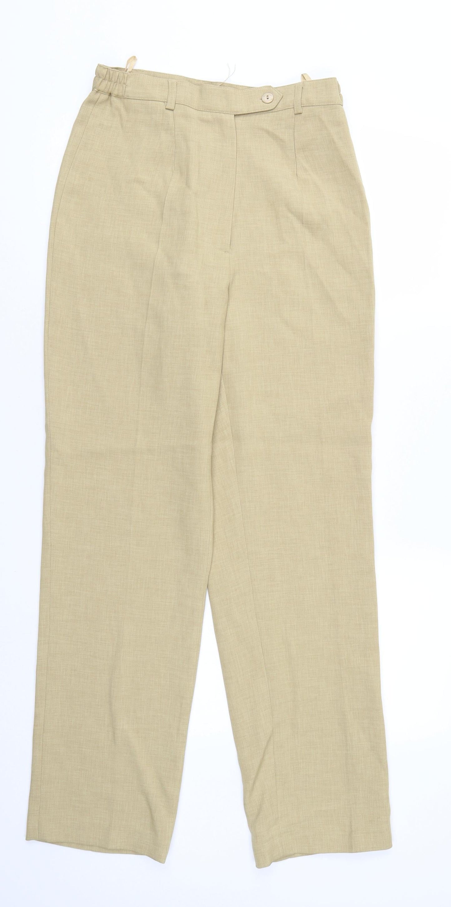 Womens UK Size 12 Preworn Regular Fit  Beige Trousers