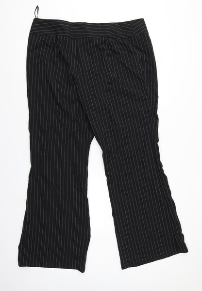 Kit Womens Black Striped  Trousers  Size 20 L31 in