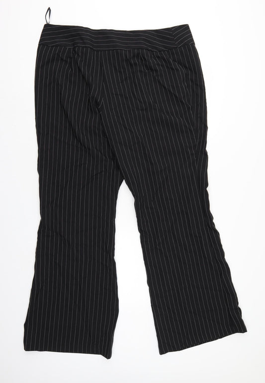 Kit Womens Black Striped  Trousers  Size 20 L31 in