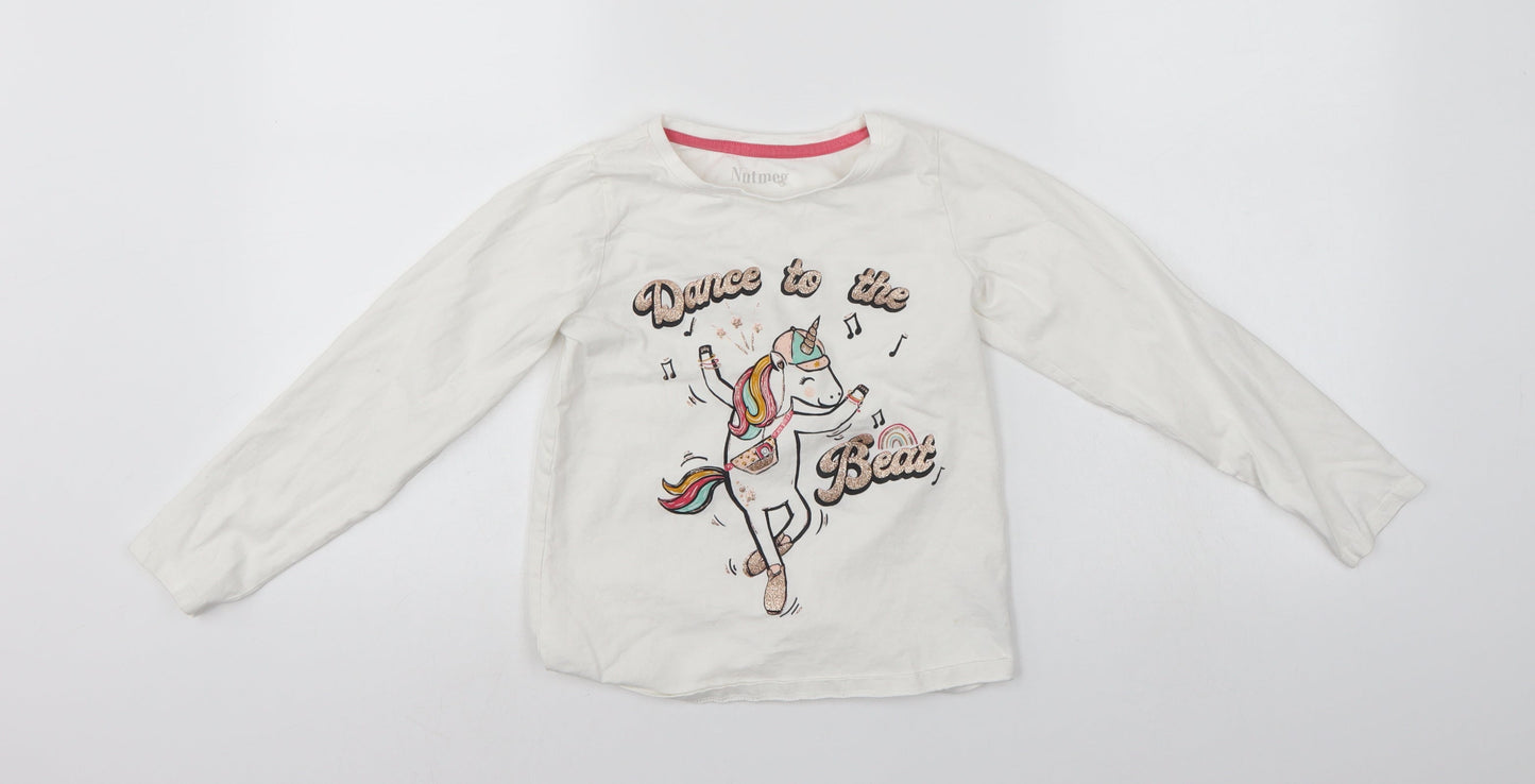 Nytmeg Girls White   Pullover Sweatshirt Size 8-9 Years