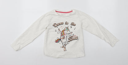 Nytmeg Girls White   Pullover Sweatshirt Size 8-9 Years