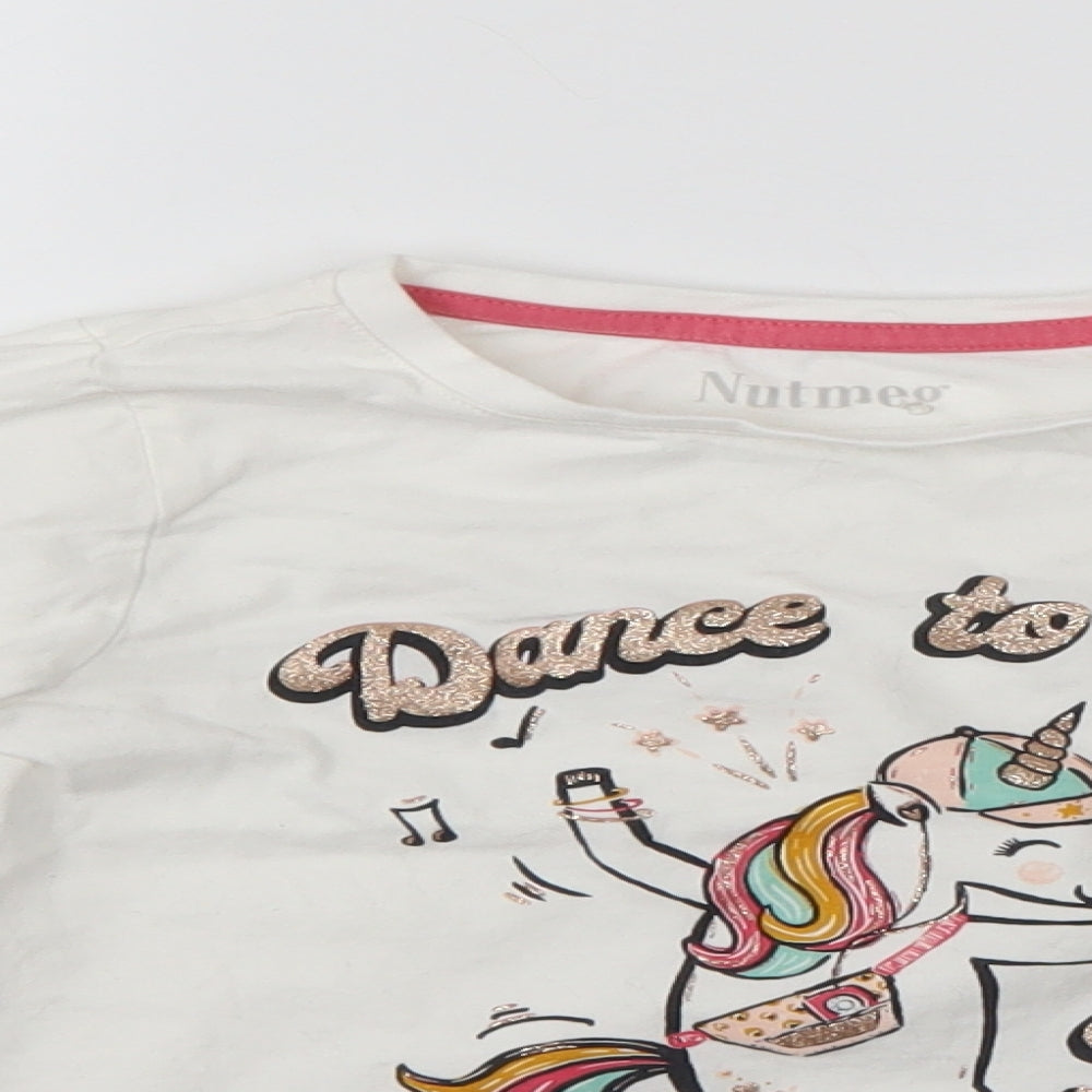 Nytmeg Girls White   Pullover Sweatshirt Size 8-9 Years