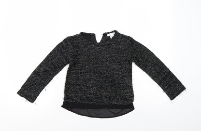 Primark Girls Black   Pullover Jumper Size 6-7 Years