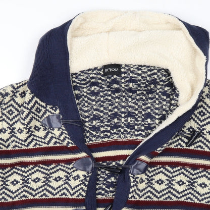 Beyou Womens Multicoloured Geometric  Jacket Coatigan Size 14