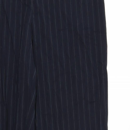 Marks & Spencer` Womens Blue Striped  Trousers  Size 14 L29 in