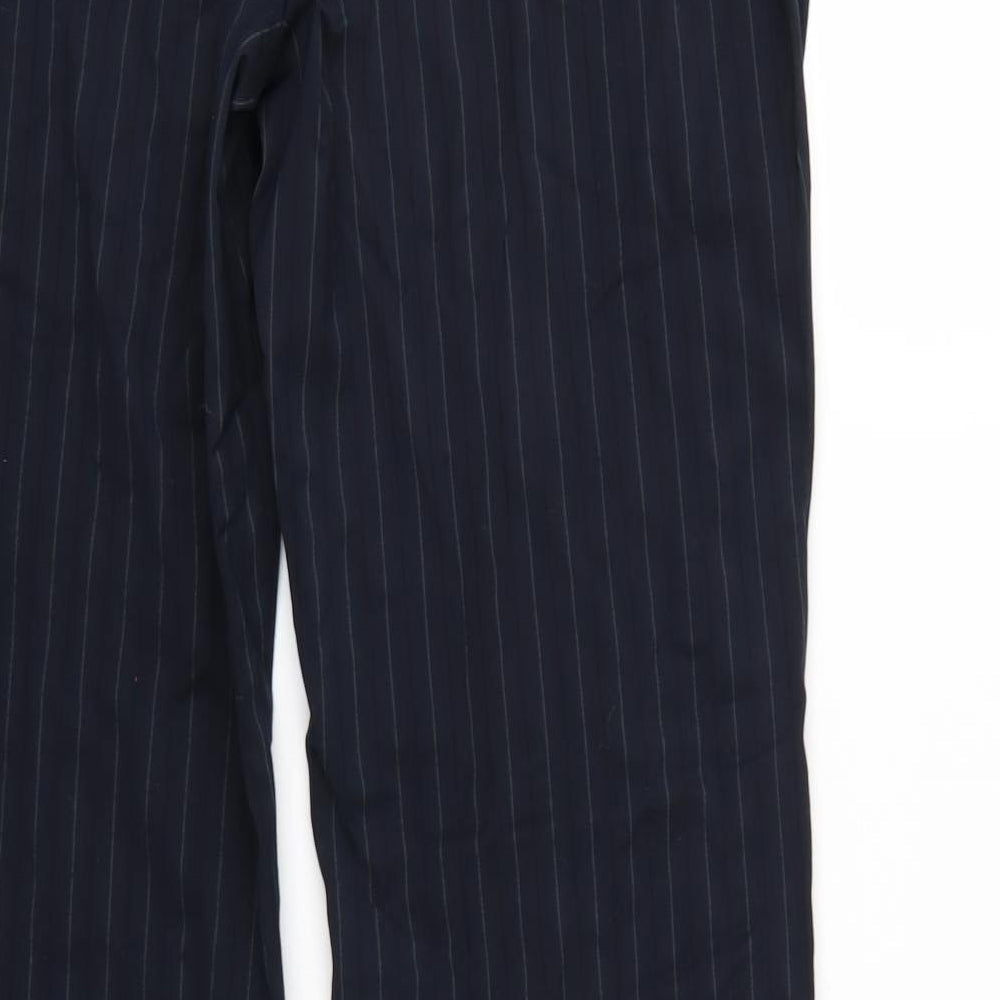 Marks & Spencer` Womens Blue Striped  Trousers  Size 14 L29 in