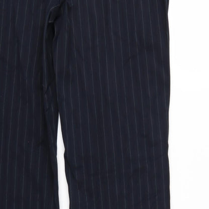 Marks & Spencer` Womens Blue Striped  Trousers  Size 14 L29 in