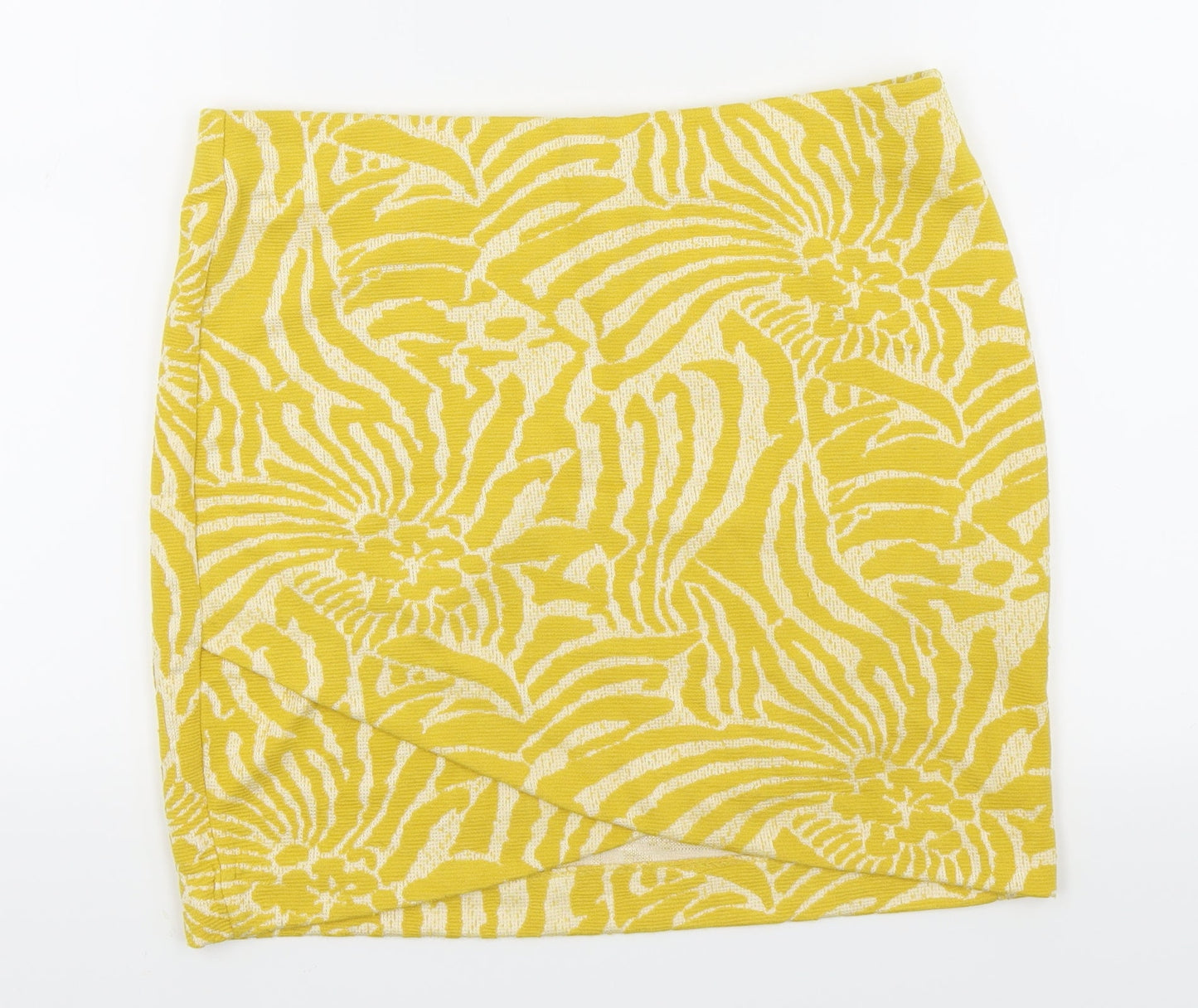 H&M Womens Yellow Geometric  A-Line Skirt Size M