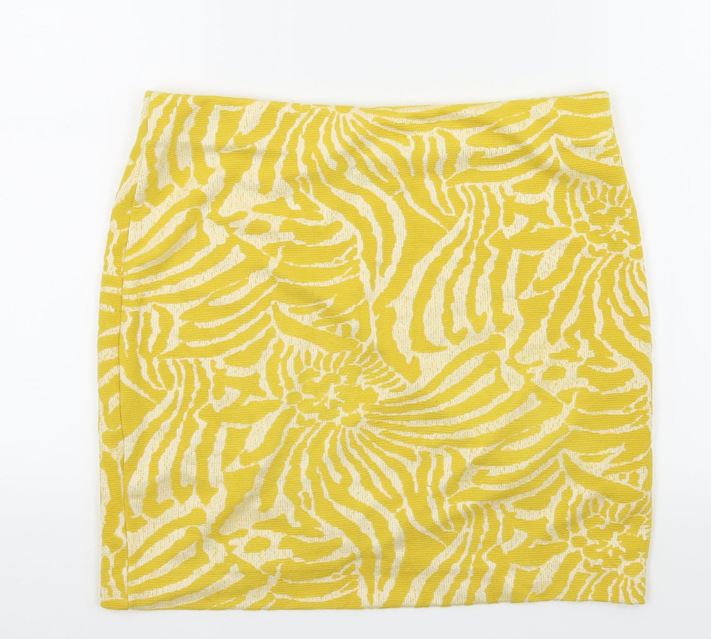 H&M Womens Yellow Geometric  A-Line Skirt Size M