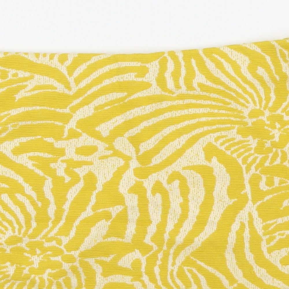 H&M Womens Yellow Geometric  A-Line Skirt Size M