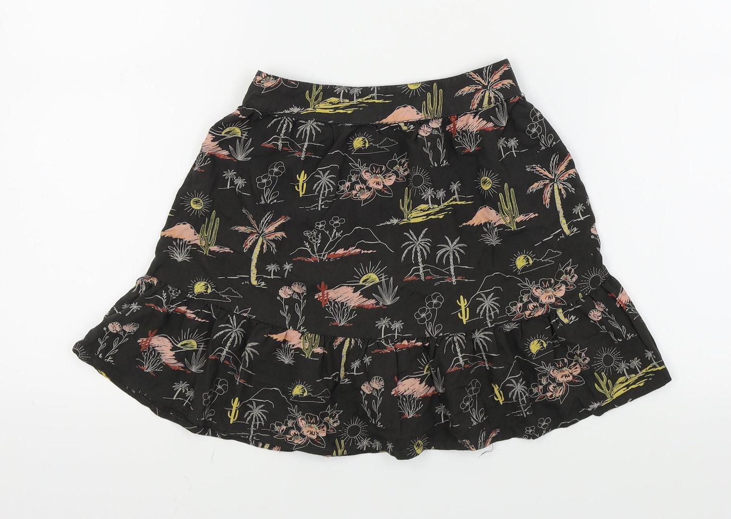 TU Girls Black Geometric  Flare Skirt Size 5 Years