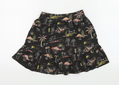 TU Girls Black Geometric  Flare Skirt Size 5 Years