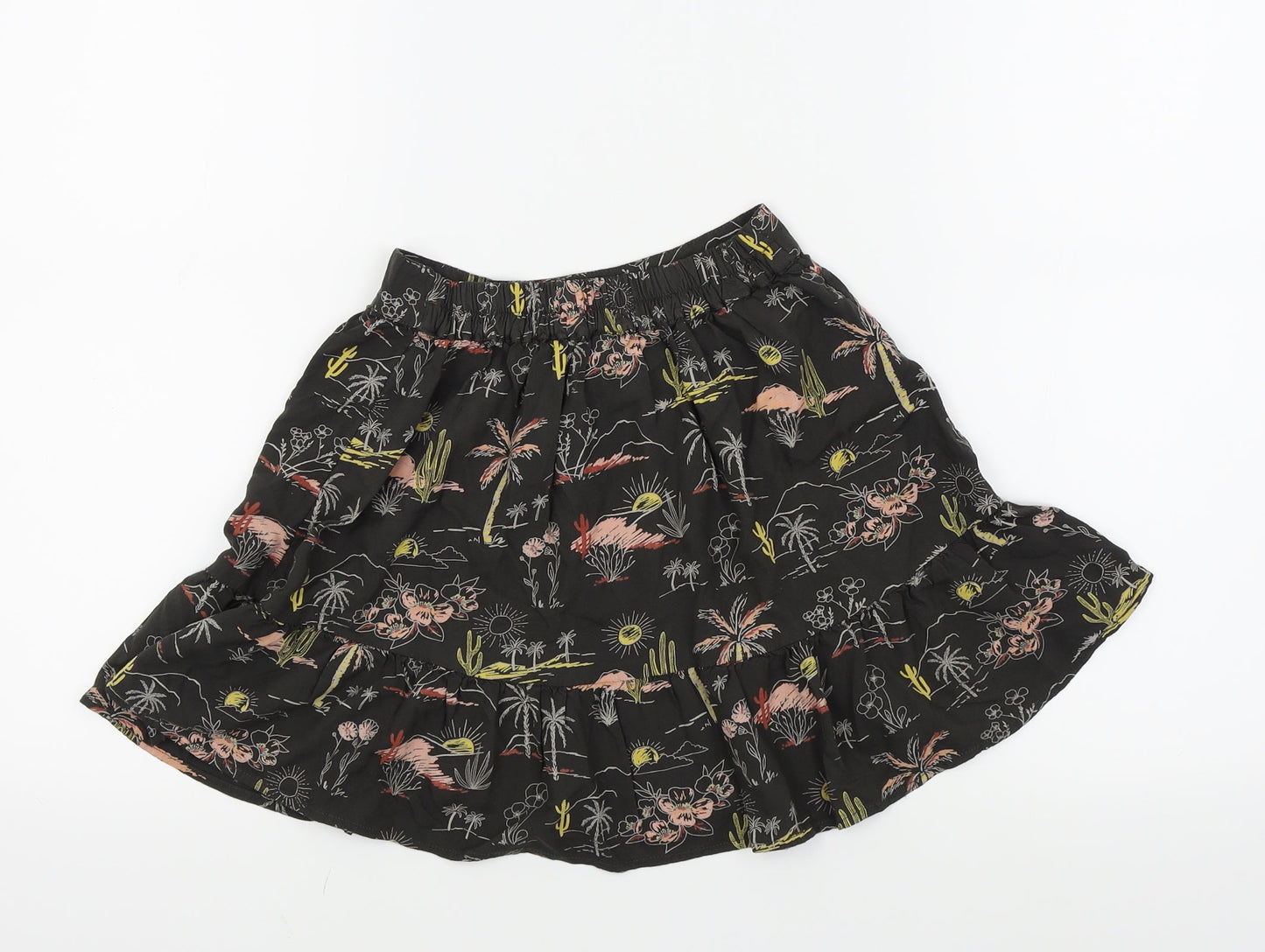 TU Girls Black Geometric  Flare Skirt Size 5 Years