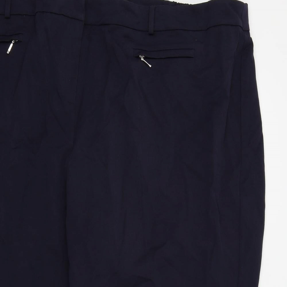 Womens UK Size L Preworn Regular Fit  Blue Trousers