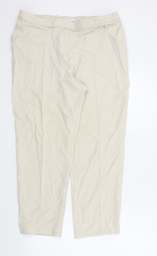 M&S Womens Beige   Trousers  Size 18 L25 in