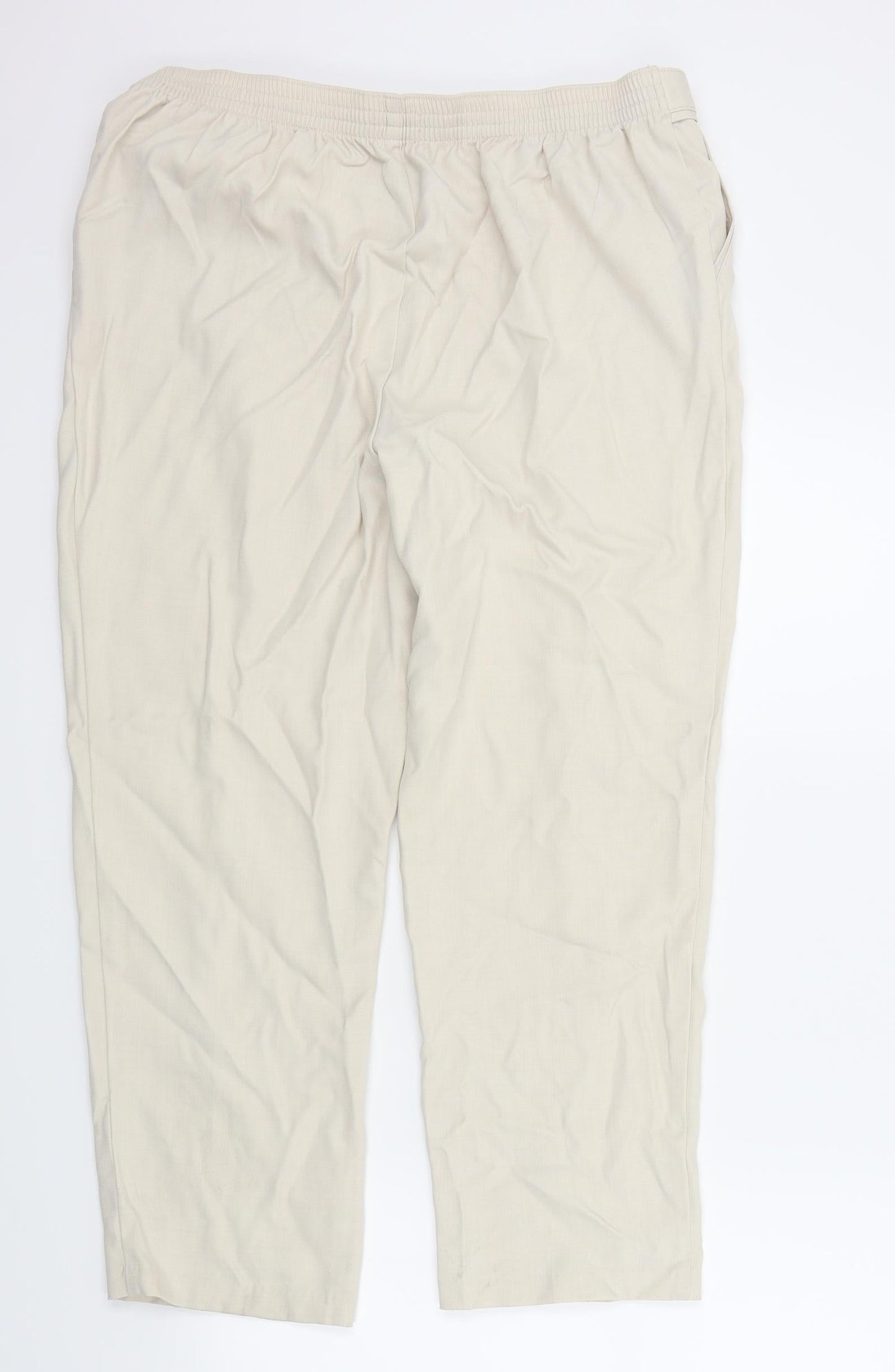 M&S Womens Beige   Trousers  Size 18 L25 in