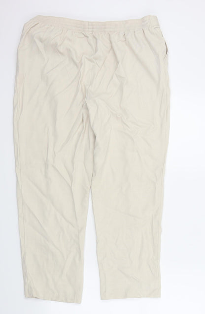 M&S Womens Beige   Trousers  Size 18 L25 in