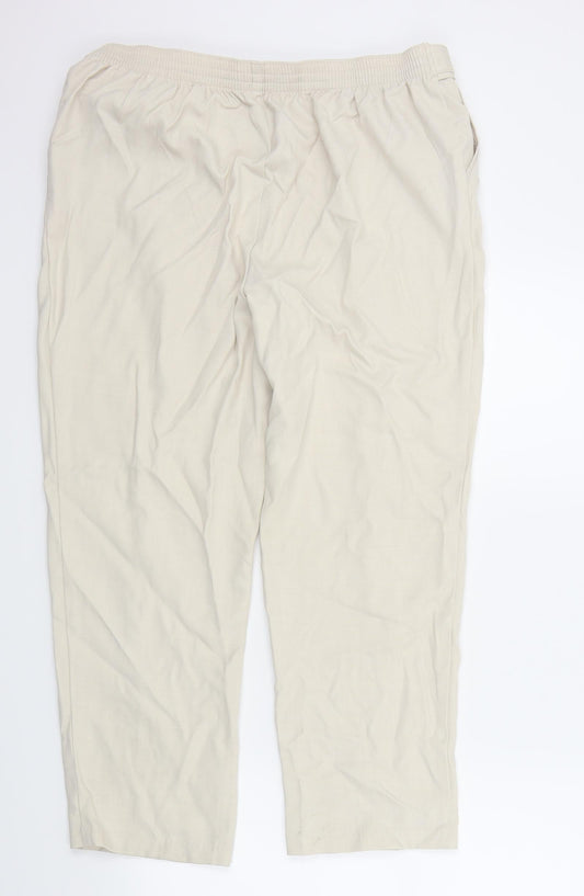 M&S Womens Beige   Trousers  Size 18 L25 in