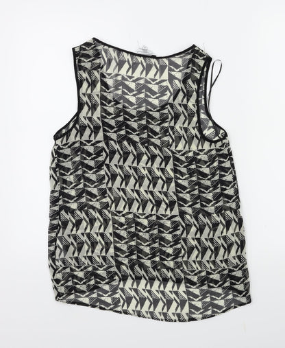 New Look Womens Black Geometric  Basic Tank Size 8