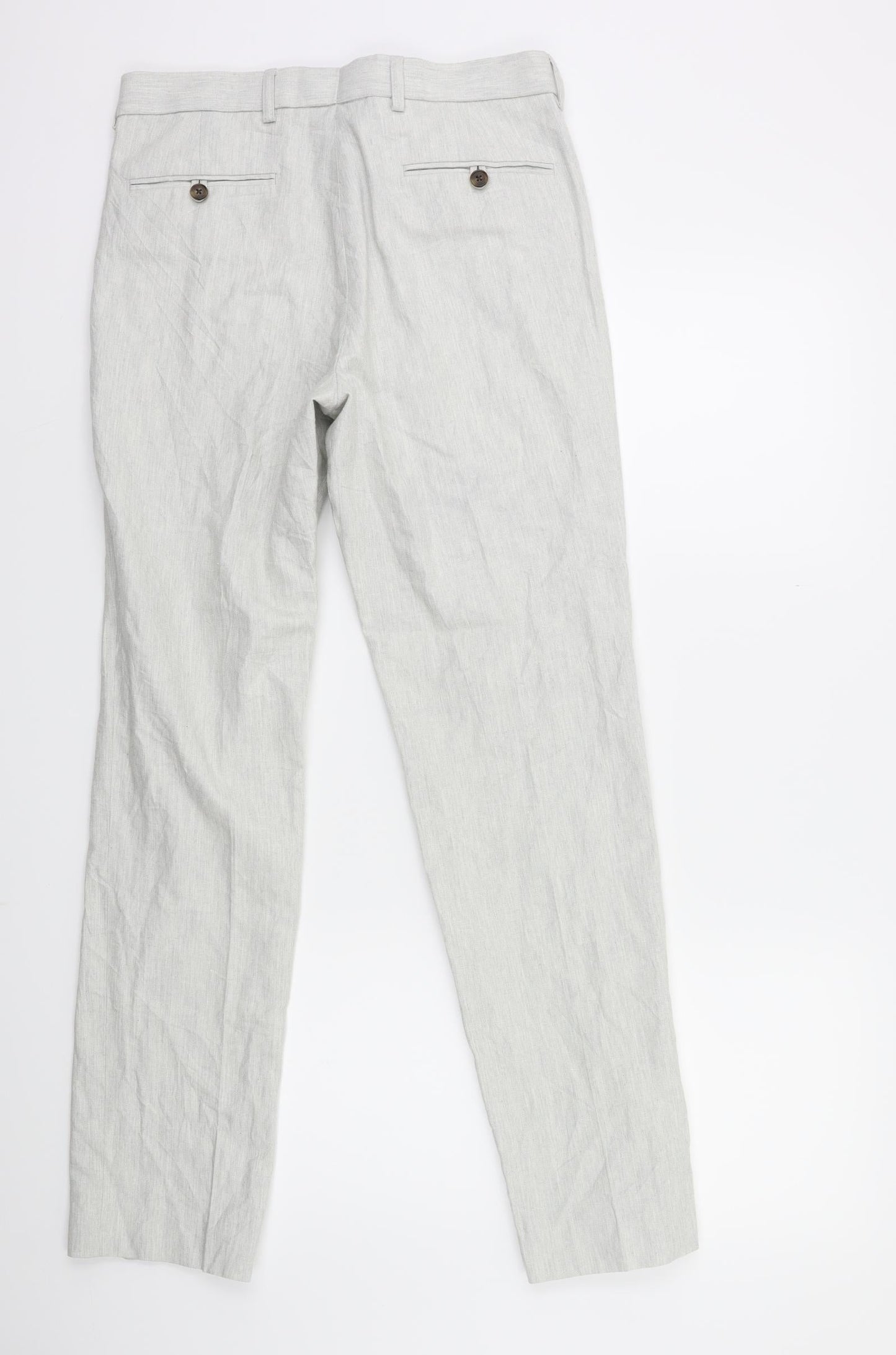 Marks and Spencer Mens Grey  Rayon Dress Pants Trousers Size 30 in L31 in