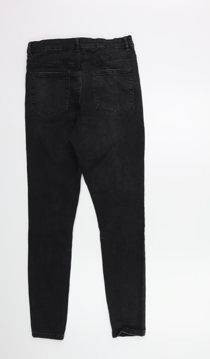 Denim & Co. Womens Black  Denim Skinny Jeans Size 14 L28 in
