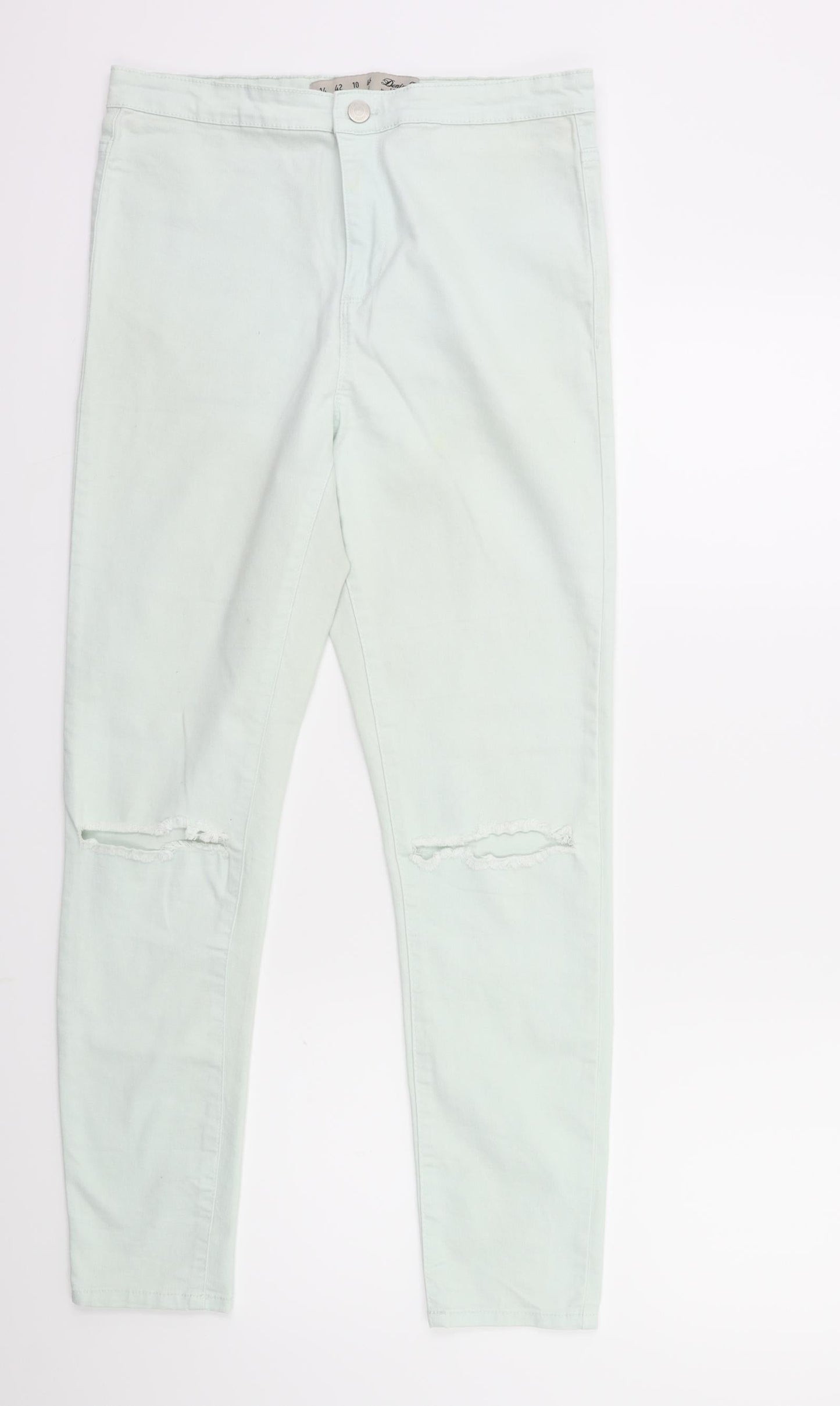 Denim & Co. Womens Green  Denim Skinny Jeans Size 14 L27 in