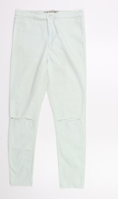 Denim & Co. Womens Green  Denim Skinny Jeans Size 14 L27 in