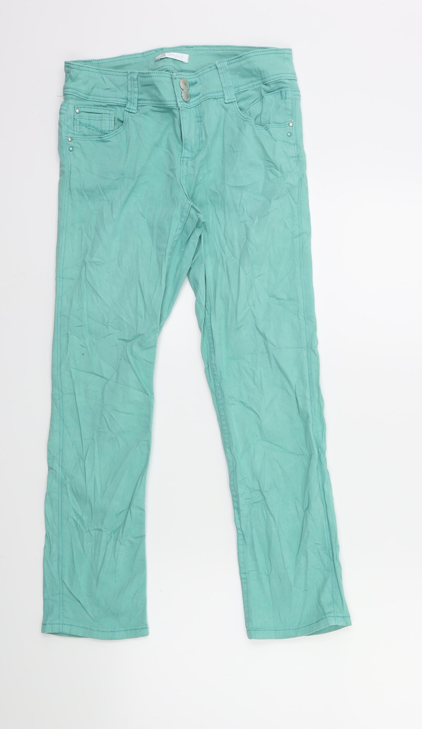 Promod Womens Green  Denim Cropped Jeans Size 26 in L25 in