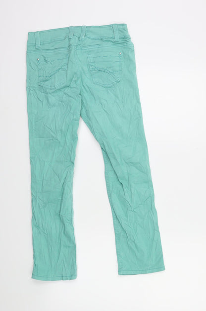 Promod Womens Green  Denim Cropped Jeans Size 26 in L25 in