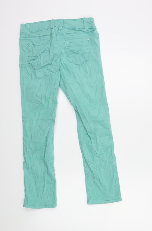Promod Womens Green  Denim Cropped Jeans Size 26 in L25 in