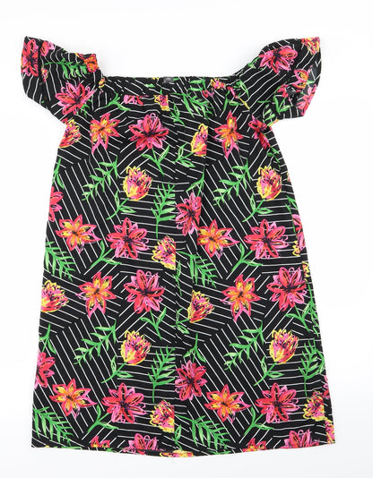 Primark Womens Black Floral  Fit & Flare  Size 8