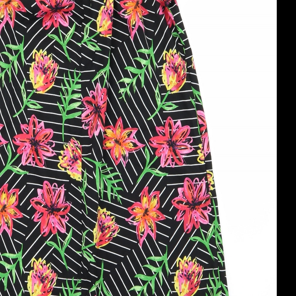 Primark Womens Black Floral  Fit & Flare  Size 8