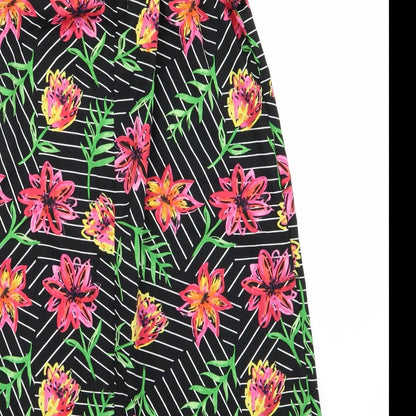 Primark Womens Black Floral  Fit & Flare  Size 8