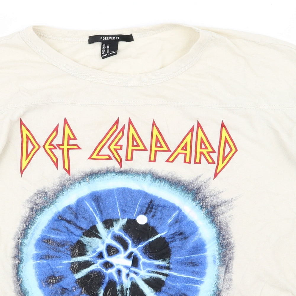 FOREVER 21 Womens Beige   Basic T-Shirt Size M