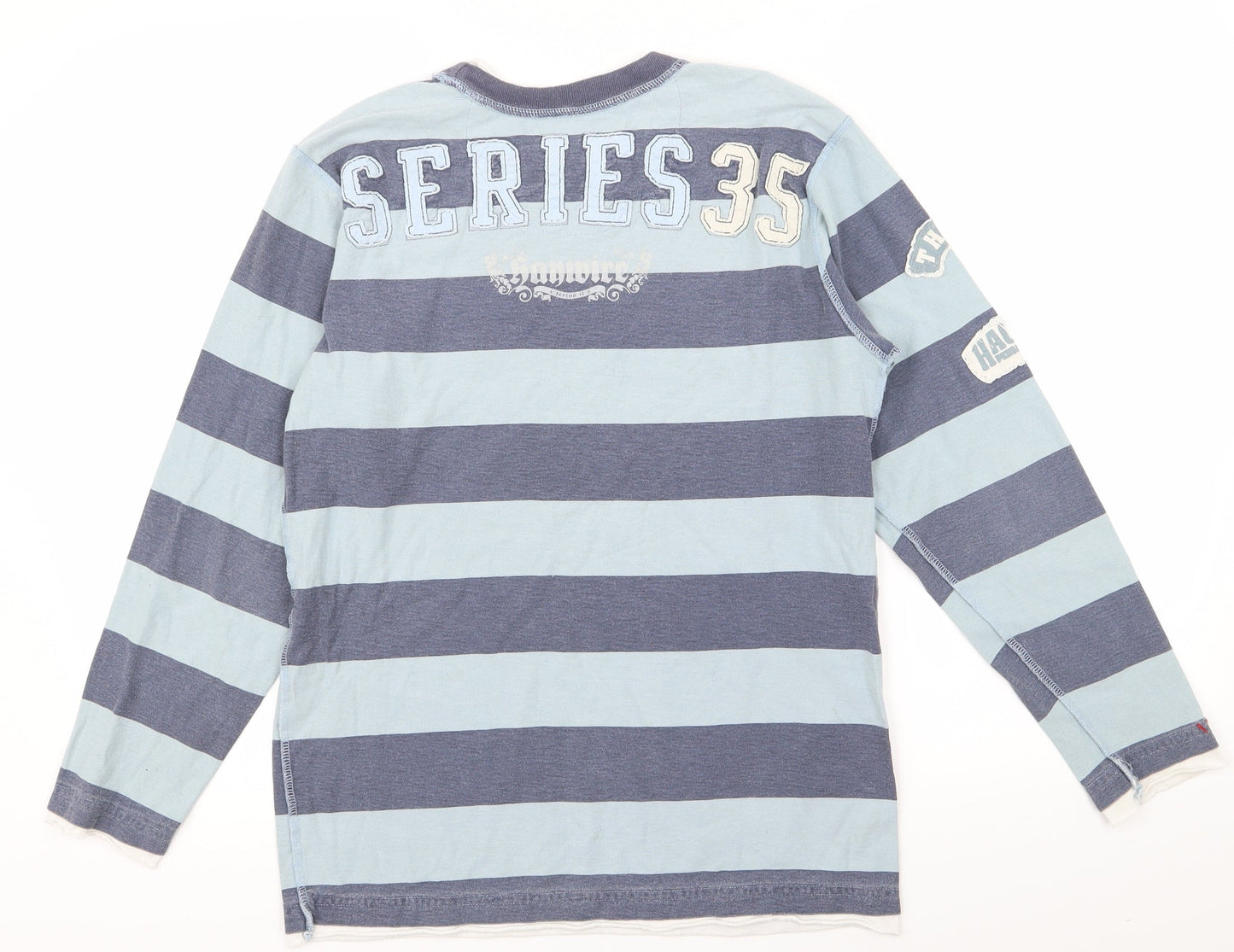 hay wire Boys Blue Striped  Basic T-Shirt Size M