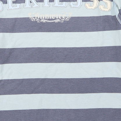 hay wire Boys Blue Striped  Basic T-Shirt Size M