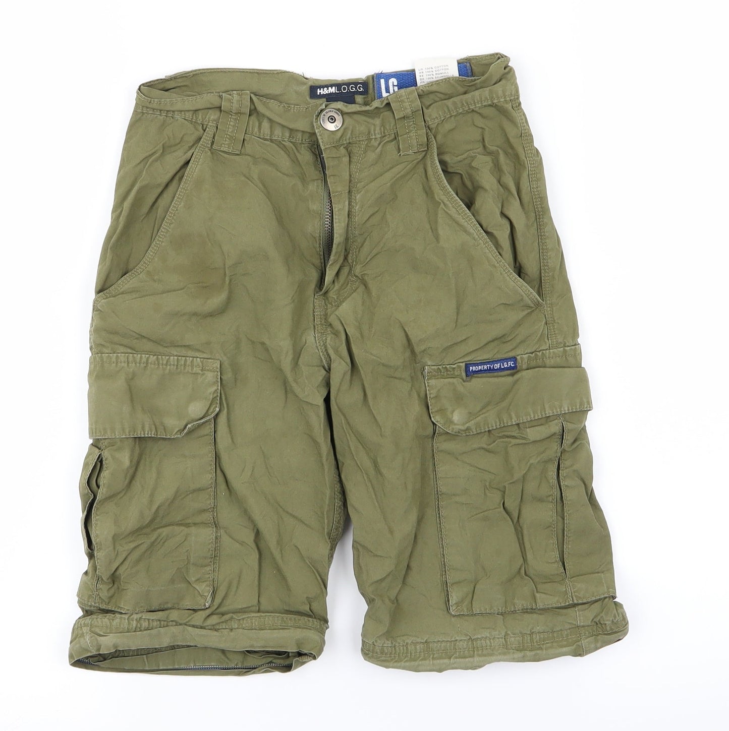 H&M Boys Green   Cargo Shorts Size 6-7 Years
