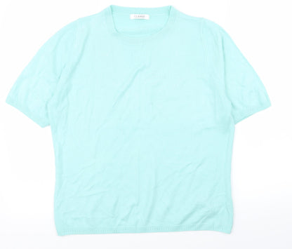 Womens UK Size 14 Classic Blue Basic T-Shirt